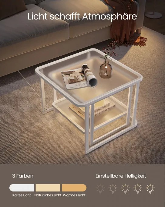 Sada 2 konferenčných stolíkov s LED LCT246W01