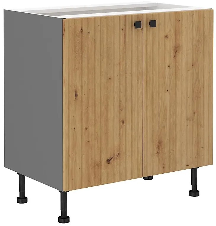 Kuchynská skrinka AVA dub artisan/antracitová 80d 2f bb