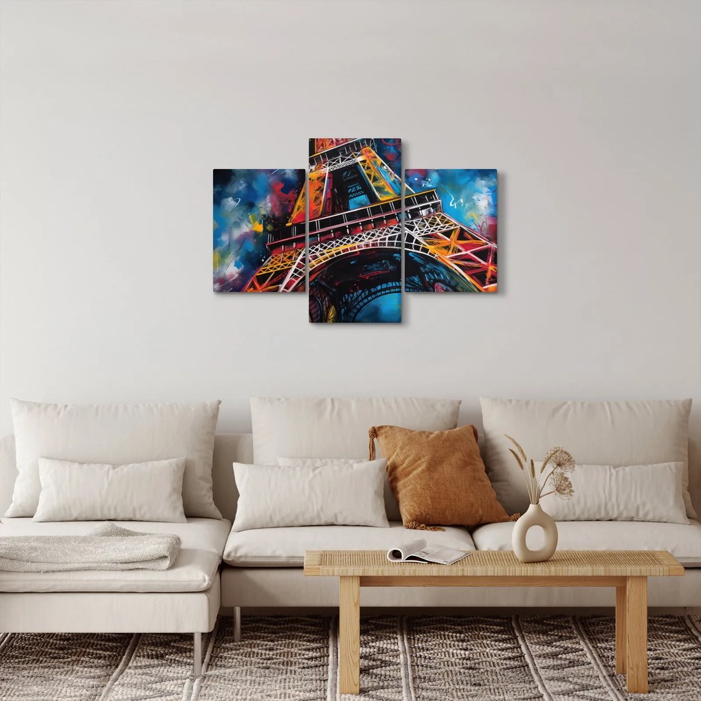 Obraz - Maľba Eiffelovej veže II. (90x60 cm)