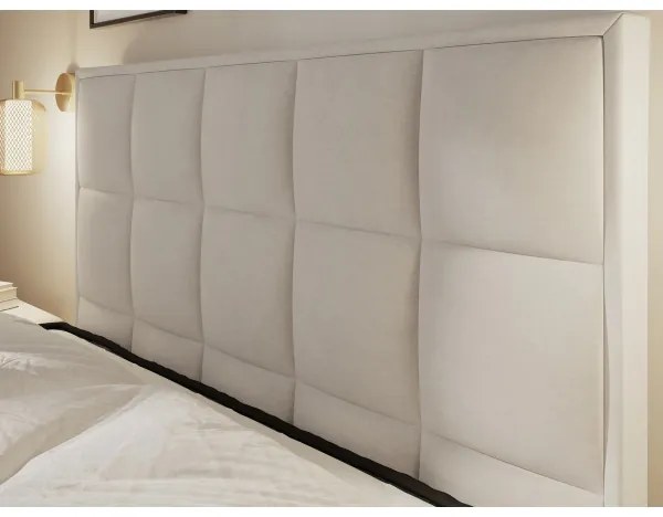 Čalúnená posteľ GRACE 160x200 cm s matracmi a úložným priestorom, béžová