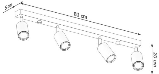 Sollux SL.1042 - Bodové svietidlo BERG 4xGU10/40W/230V