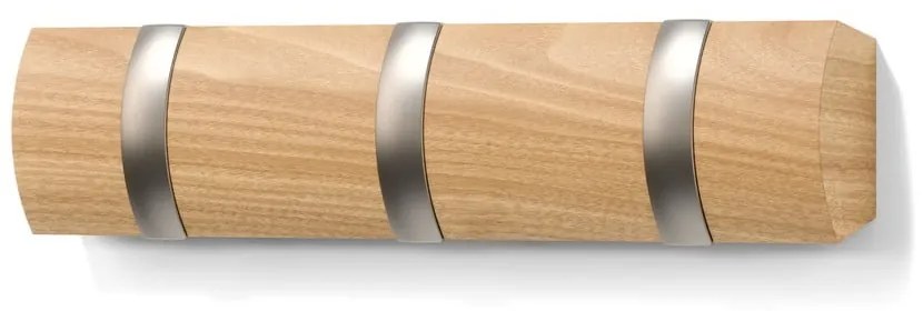 Nástenný vešiak z topoľového dreva v prírodnej farbe Flip – Umbra
