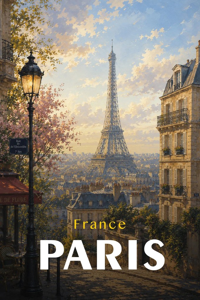 Paris - Metalický obraz 70x50cm