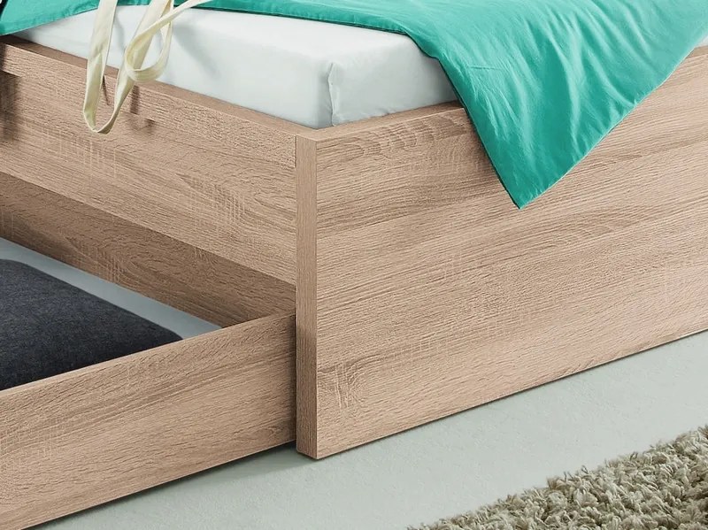 Posteľ Malmö 180x200 cm, dub Sonoma