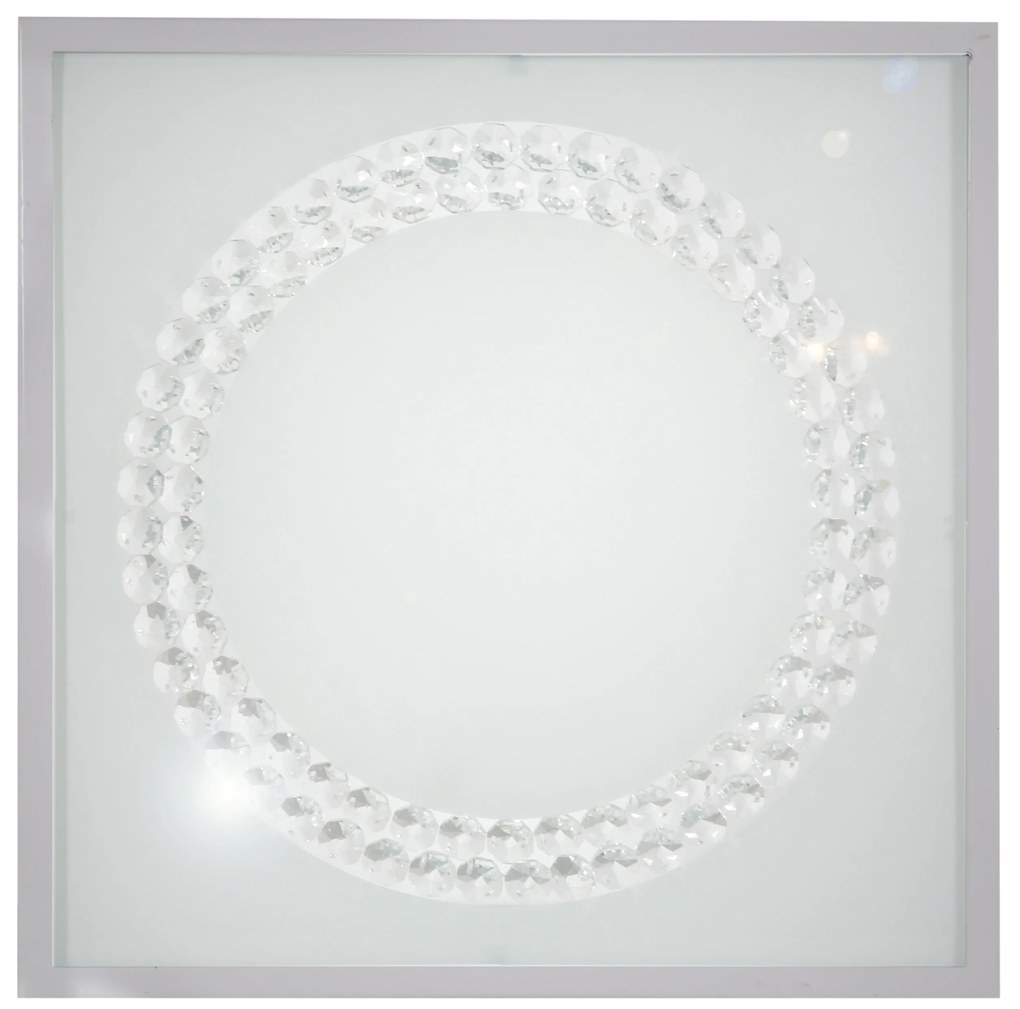 CLX LED nástenné / stropné osvetlenie ALBA, 16W, denná biela, 29x29, hranaté, veľký kruh, satinované
