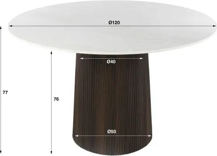 Jedálenský stôl 57-07 Ceramo Ø120cm Ceramic Taj Mahal - Komfort-nábytok