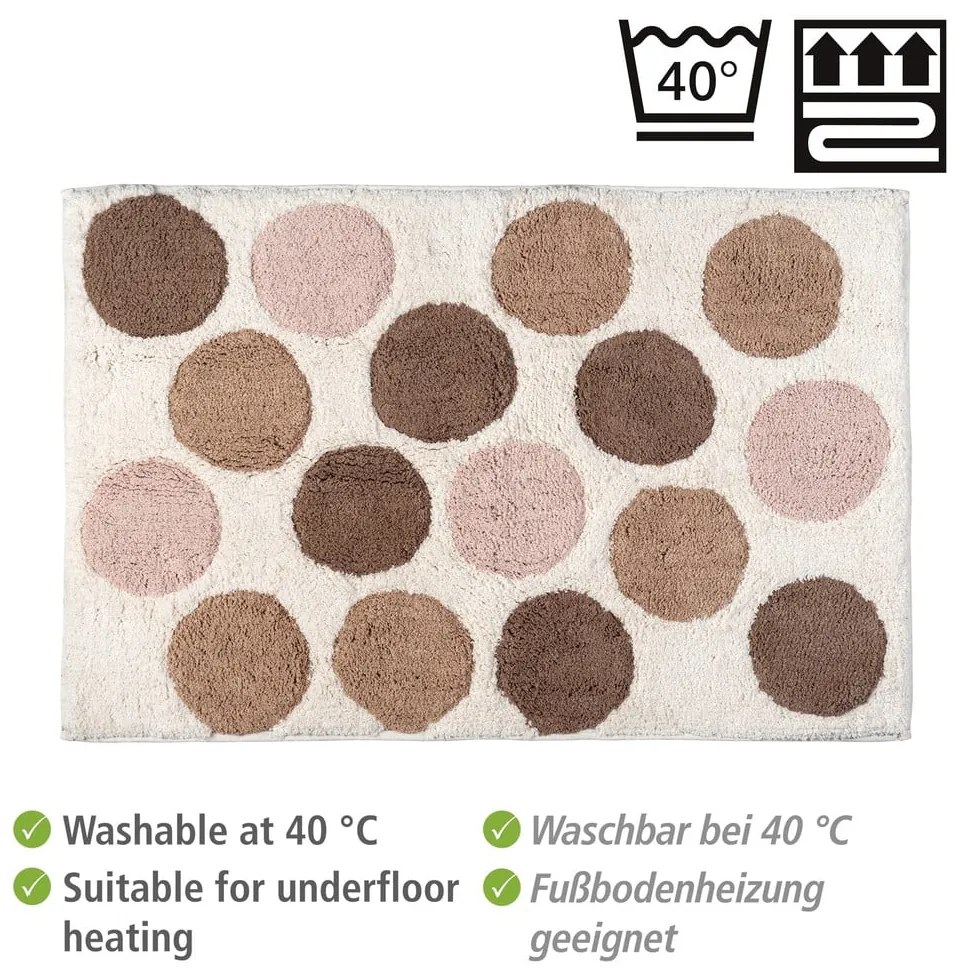 Hnedá/béžová kúpeľňová predložka z bio bavlny 60x90 cm Tibet – Wenko