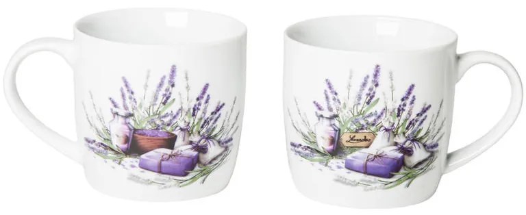 Banquet Keramické hrnčeky LAVENDER 360 ml 2 ks