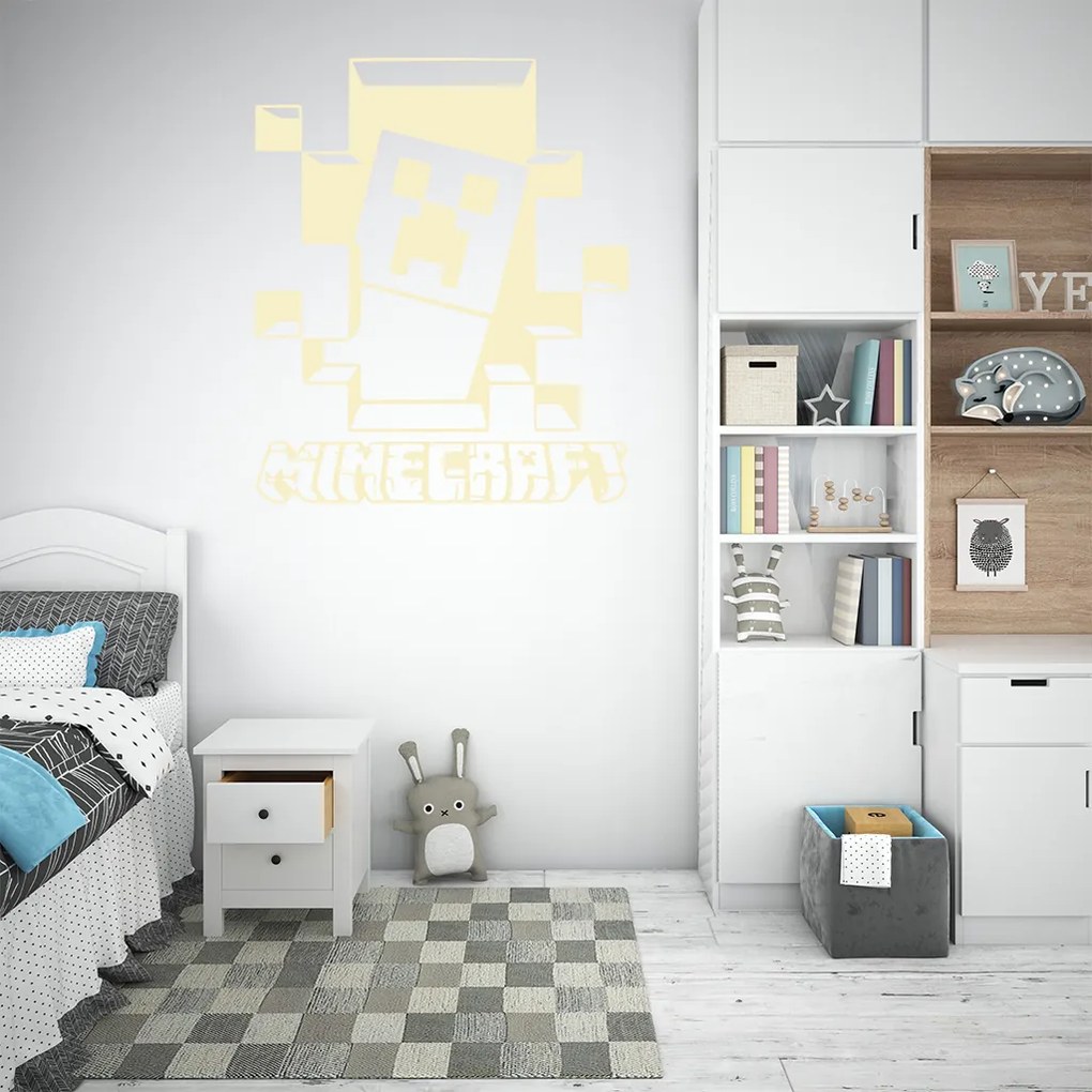 Veselá Stena Samolepka Minecraft hra Farba: béžová, Veľkosť: 60 x 71 cm