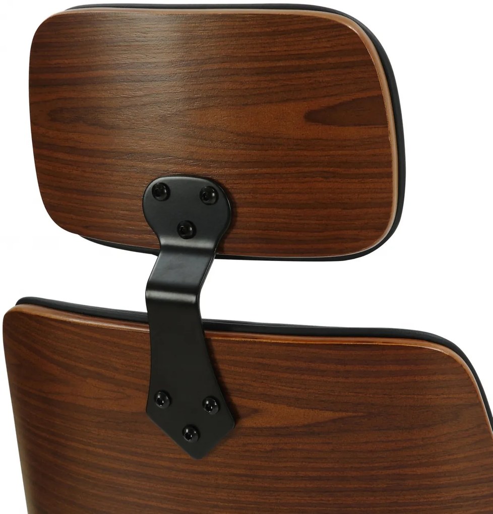 Design-Shop Kancelárska stolička Lugo - koženka - Orech / Čierna