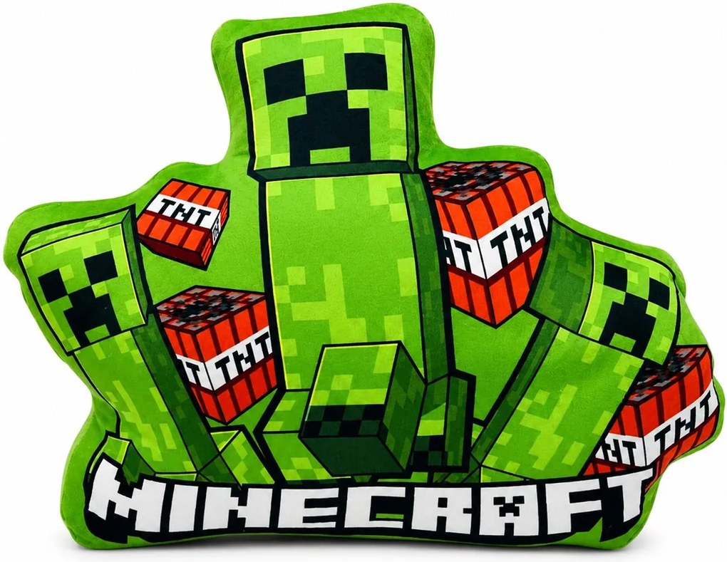 Tvarovaný 3D vankúš Minecraft - Creepers &amp; TNT