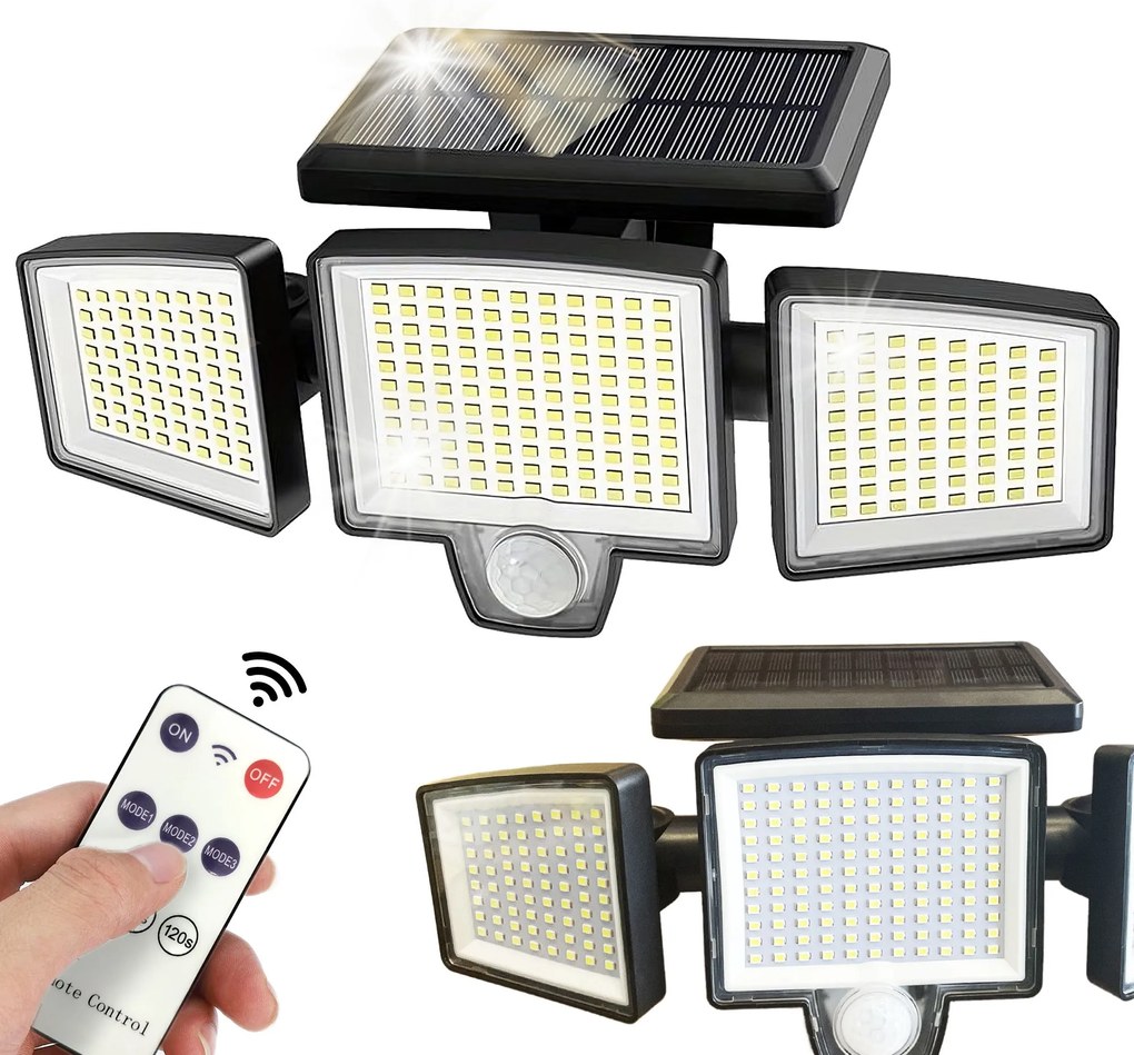 Bluegarden Bluegarden, LED solárna lampa so senzorom pohybu 7W 6500K P60262, OGR-08398