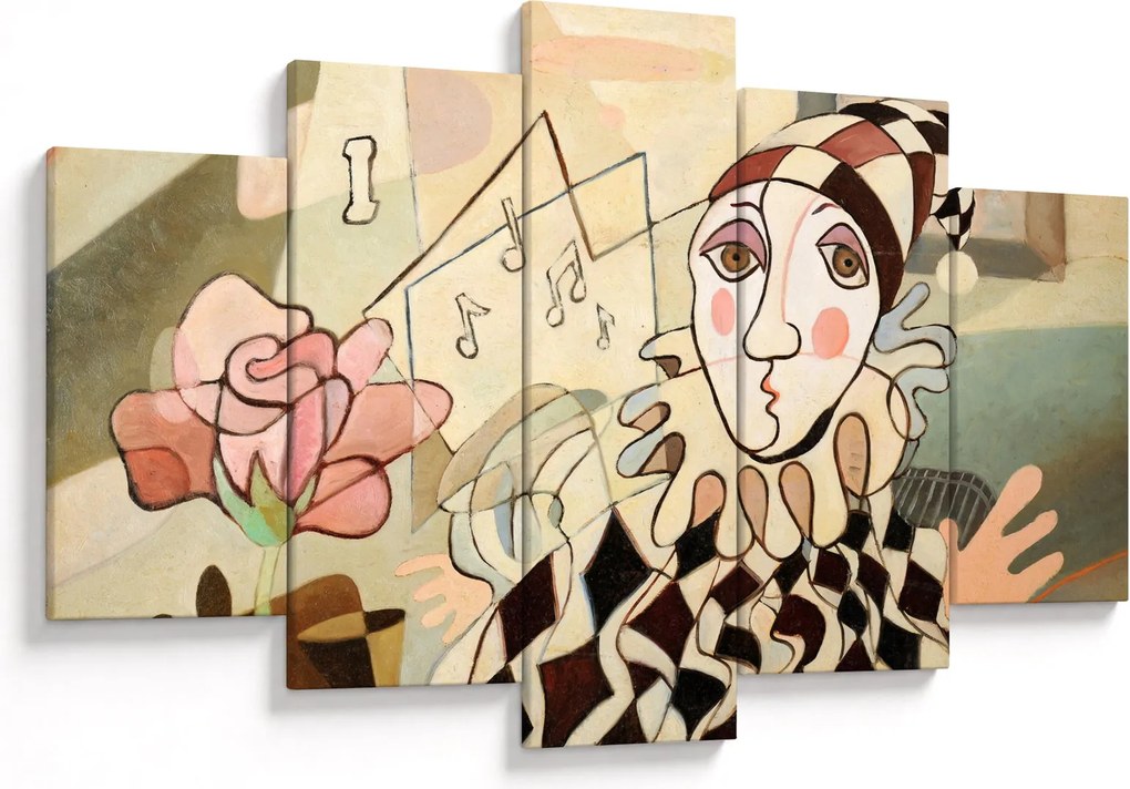 Obraz - Kubizmus - harlequin and rose (150x105 cm)