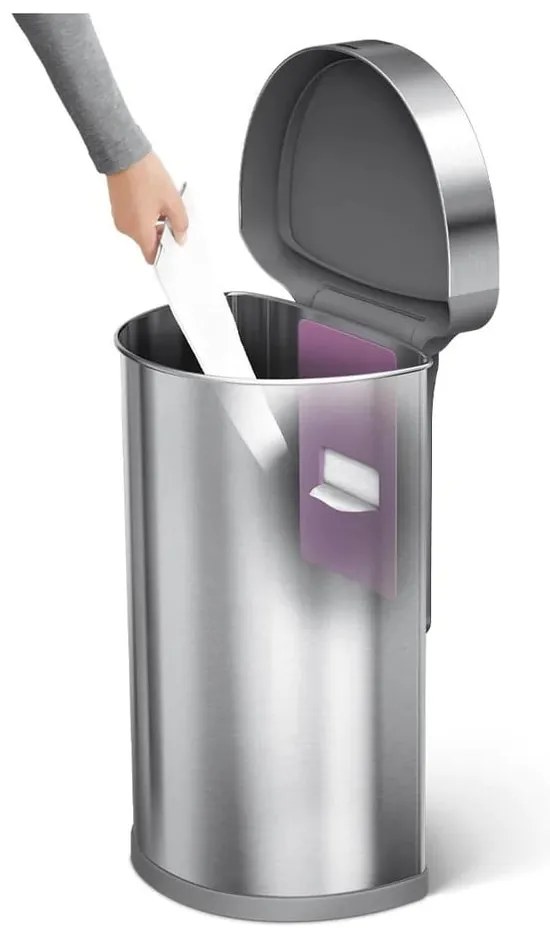 Bezdotykový odpadkový kôš z nerezovej ocele 45 l - simplehuman