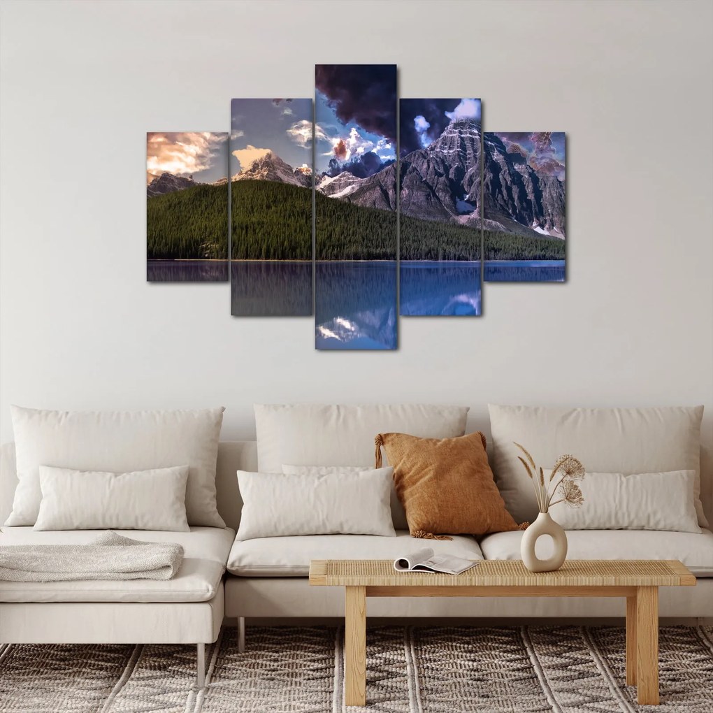 Obraz jazera a hôr (150x105 cm)