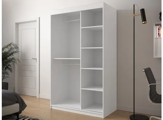 Moderná šatníková skriňa so zrkadlom Ratintu 2 120 cm, zásuvka: áno, Farby: dub artisan / dub artisan + čierna
