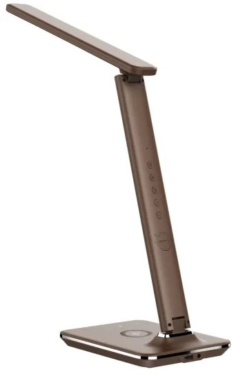 Immax 08975L-LED Stmievateľná lampa s bezdr. nabíjaním KINGFISHER 8,5W/230V hnedá