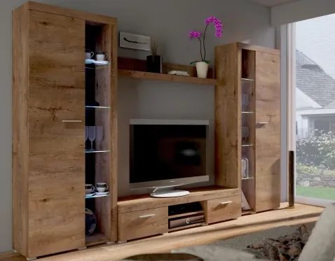 Obývacia stena Flamenco XL, dub lefkas%