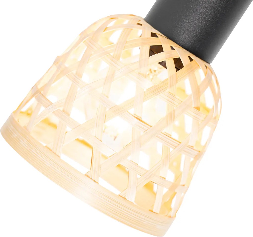 Orientálne bodové svetlo čierne s bambusom 2-svetlo - Rayan