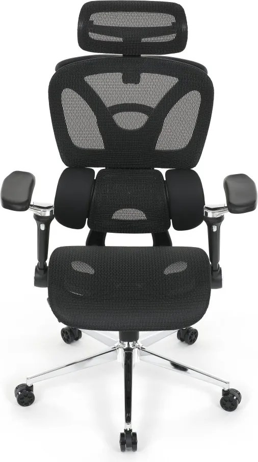 Kancelárska ergonomická stolička PORTE II — sieťovina, čierna