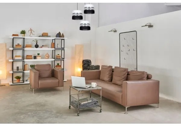 Luster na lanku CORAL 3xE27/60W/230V čierna/biela/chróm pr. 45 cm