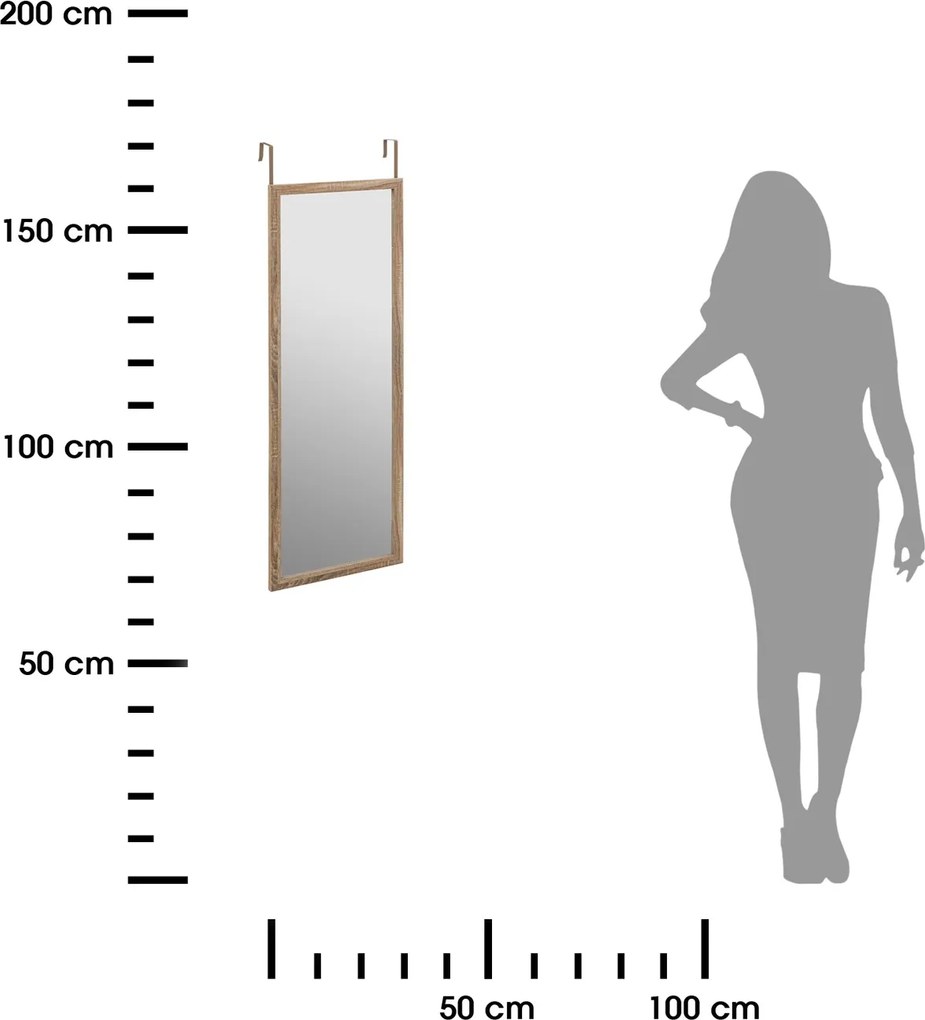 Závesné zrkadlo Basic, hnedé