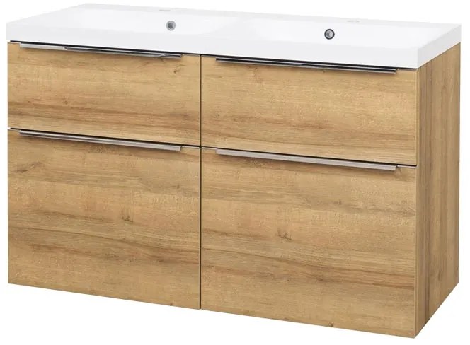 Mereo Mereo, Mailo, kúpeľňová skrinka s umývadlom z liateho mramoru 121 cm, chrómové madlo, MER-CN523M