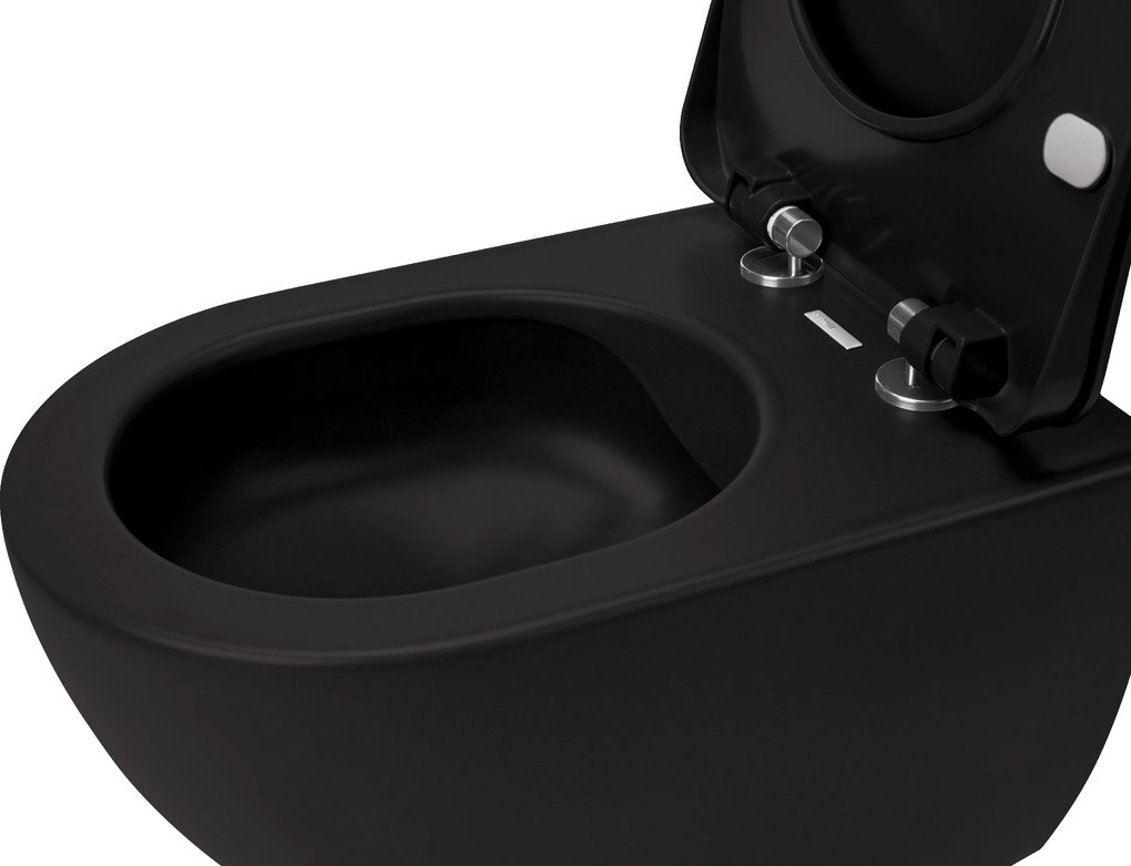 Deante Závesný WC komplet bez príruby Peonia - CDEDNZPW, vrátane SoftClose sedadla, čierna