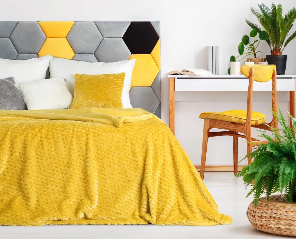 PREHOZ NA POSTEĽ D91 AMBER 200X220 CM ŽLTÁ