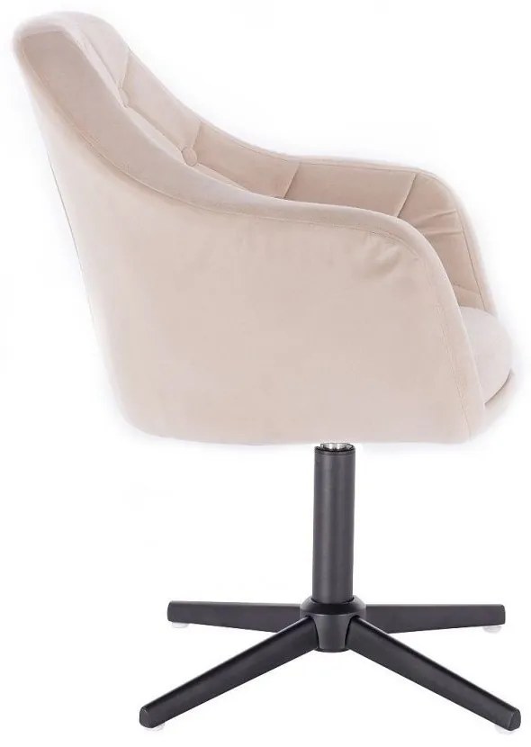 LuxuryForm DESIGN Kreslo ANDORA VELUR na čiernom kríži - krémové