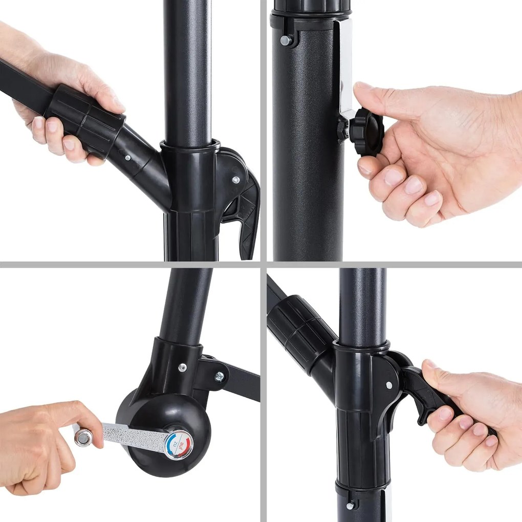 Zahradní slunečník Amana s LED osvětlením 307 cm červený