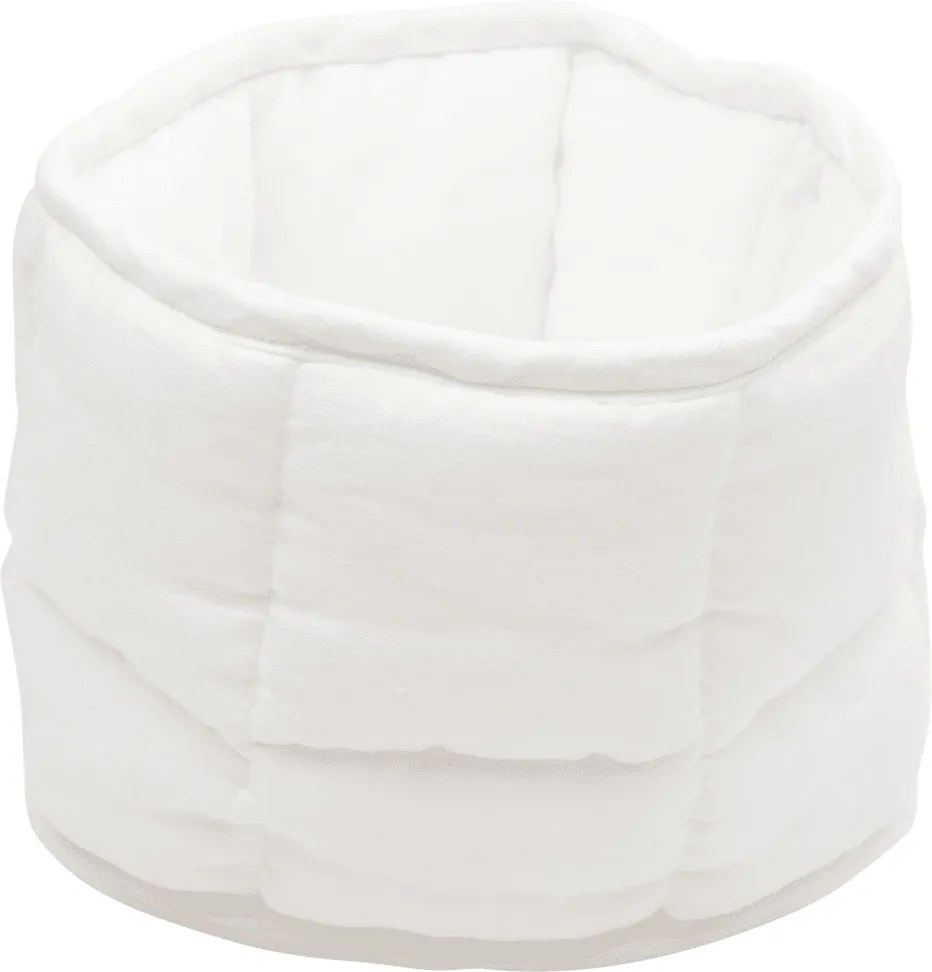 Ľanový prešívaný košík biely o 20 cm