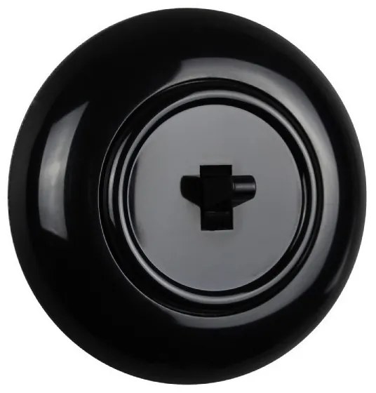 Elhard Vypínač Retro Klasik jednopólový č.1, čierny - kompletný KL5201B