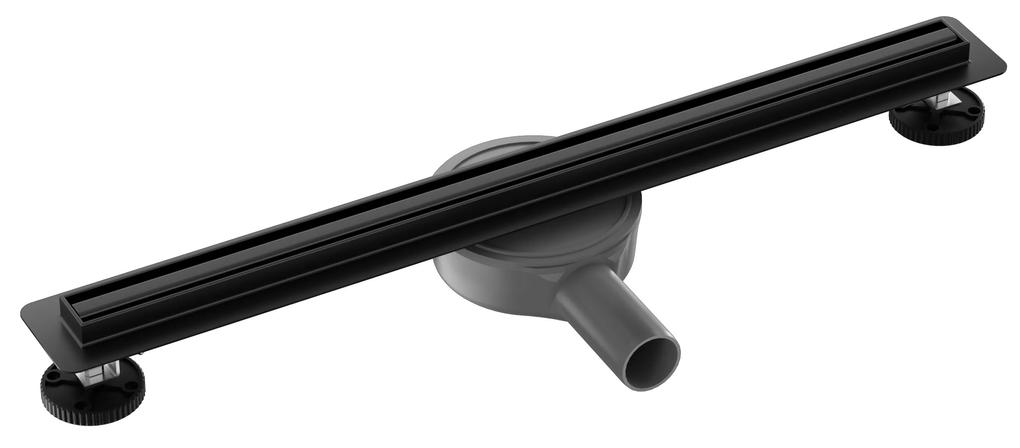 Cerano, Lineárny odtokový žľab Slim 90 cm s otočným sifónom o 360°, čierna, CER-CER-414911