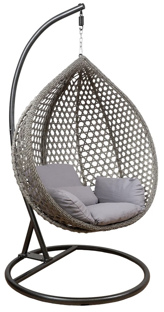 Skladacie závesné hojdacie kreslo Houseland Bliss XL sivé