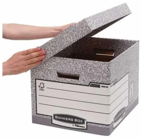 Archivačný kontajner Fellowes Bankers Box Fast Fold - 10 ks, sivá