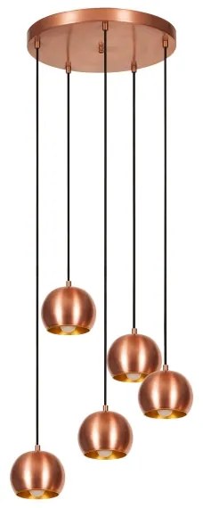 Luster na lanku SIVANI 5xE27/40W/230V medená