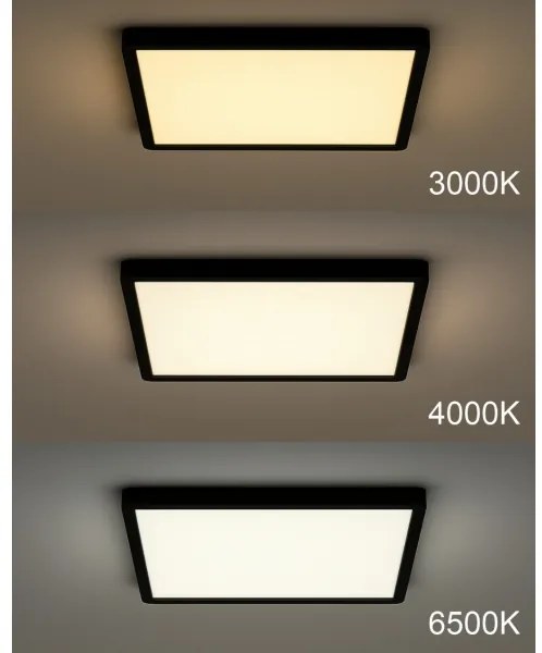 LED stropné svietidlo LED/32W/230V 3000/4000/6500K 40x40 cm čierne