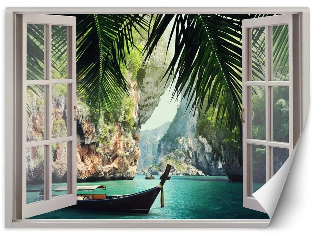 Fototapeta, Pohled z okna na zátoku Tropical Paradise - 280x200 cm