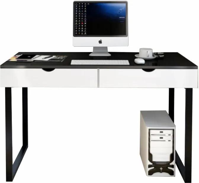 PC stôl, čierna/biela, MARIN