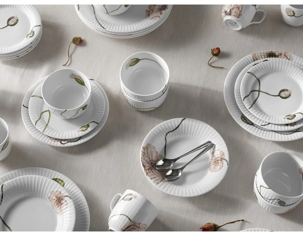 Biely porcelánový tanier Kähler Design Hammershøi Poppy, ø 27 cm