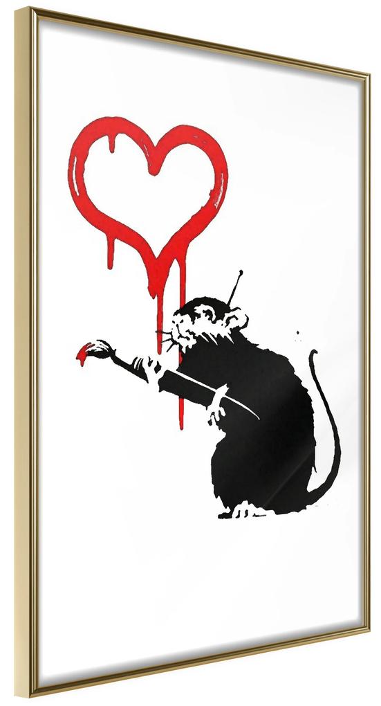 Artgeist Plagát - Love Rat [Poster] Veľkosť: 30x45, Verzia: Čierny rám s passe-partout