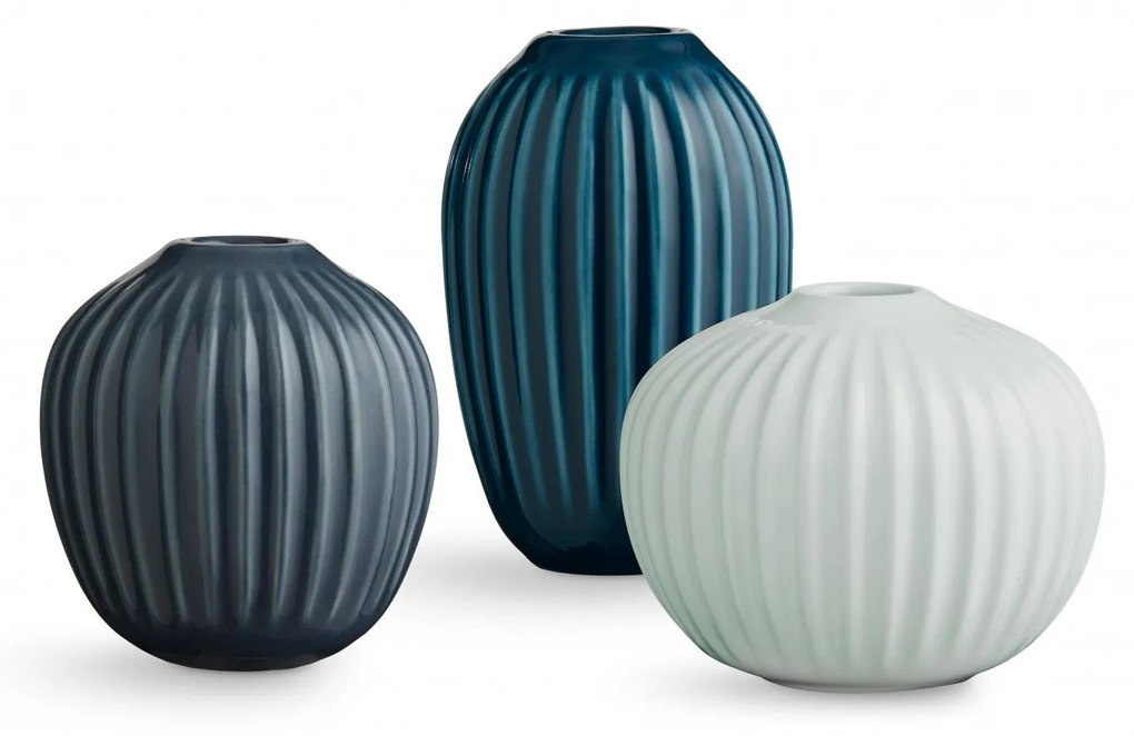 KÄHLER Darčekové balenie miniváz Hammershøi Blue – set 3 ks