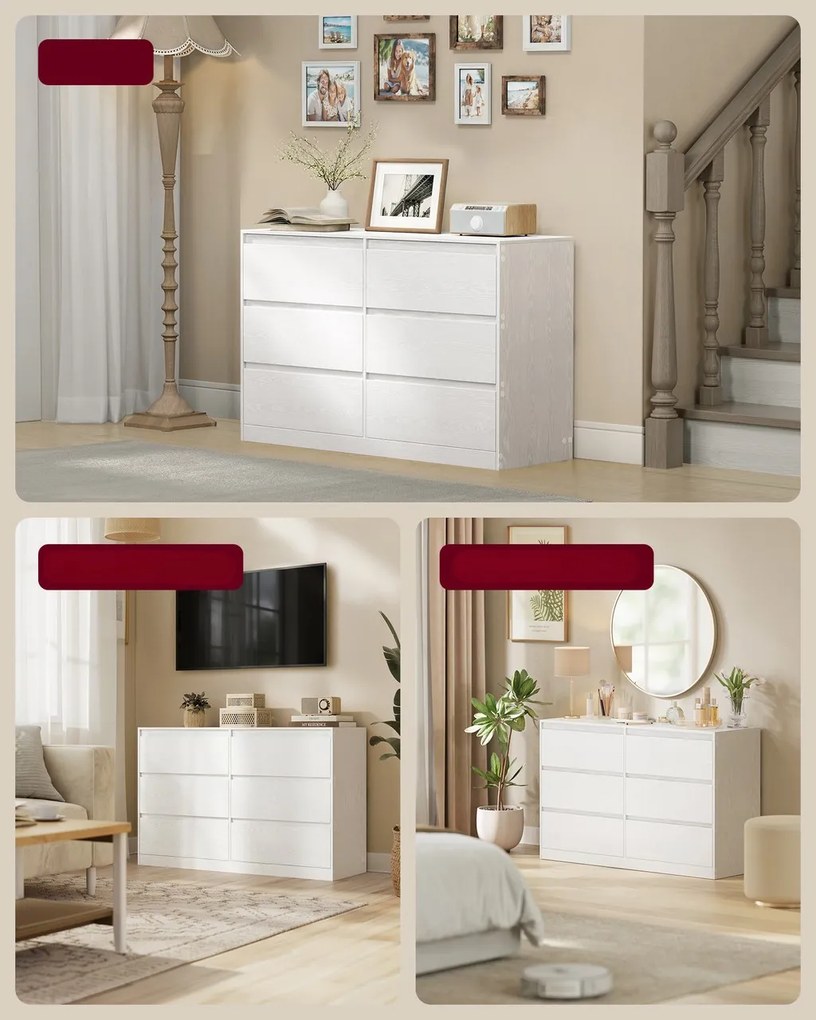 Komoda Vasagle Kailyn 119,4 cm bílá