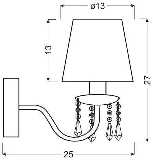 Nástenná lampa RUTI 1xE14/40W/230V