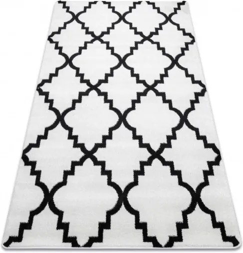 3kraft Kusový koberec SKETCH JOSEPH biely/čierny trellis