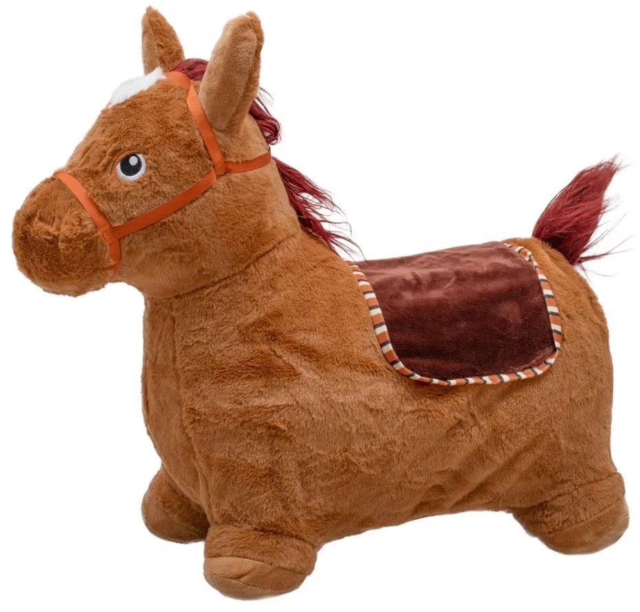 Plyšový skákací koník so zvukom Baby Mix hnedý