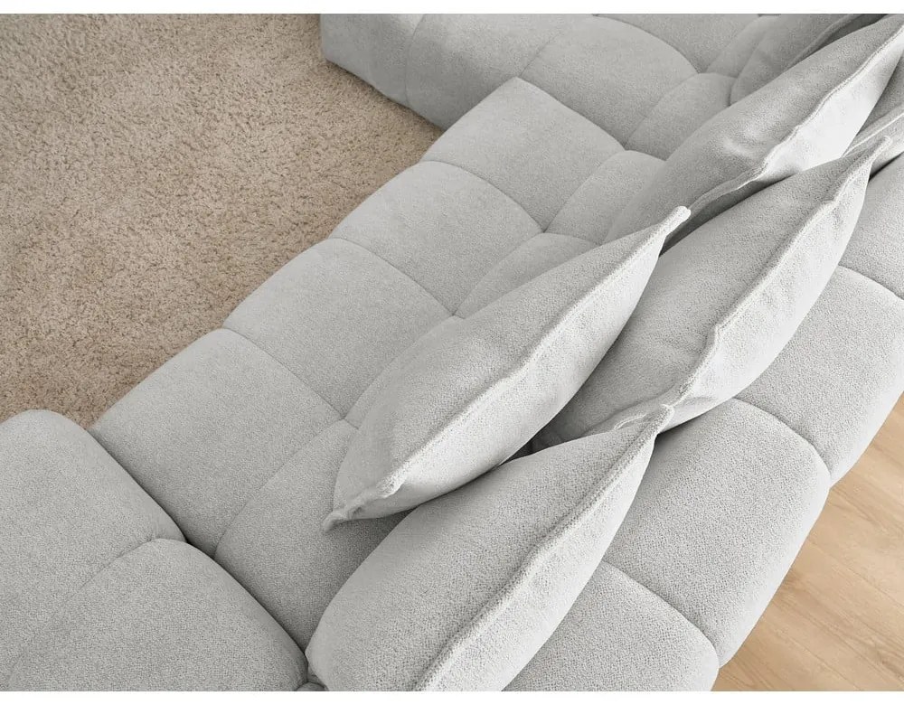 Svetlosivá ženilková rozkladacia/s úložným priestorom rohová pohovka (ľavý roh/s leňoškou) Everest – Bobochic Paris