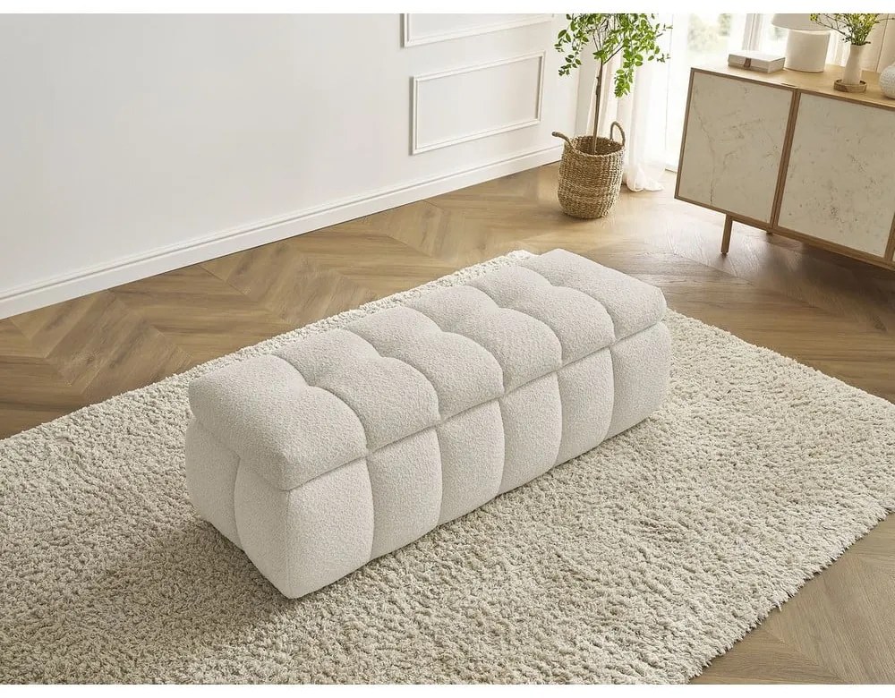 Béžová lavica z textílie buklé Mont Blanc – Bobochic Paris