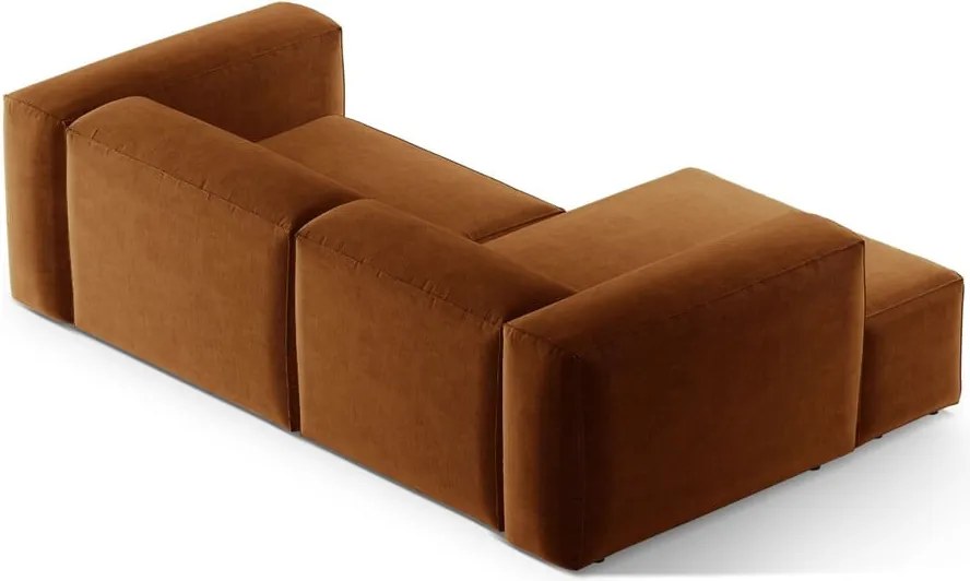 Rohová pohovka v tehlovej farbe (ľavý roh/s leňoškou) Bergamo – Cosmopolitan Design